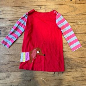 Mini Boden Dachshund Weinerdog Long-Sleeve Appliqué Dress